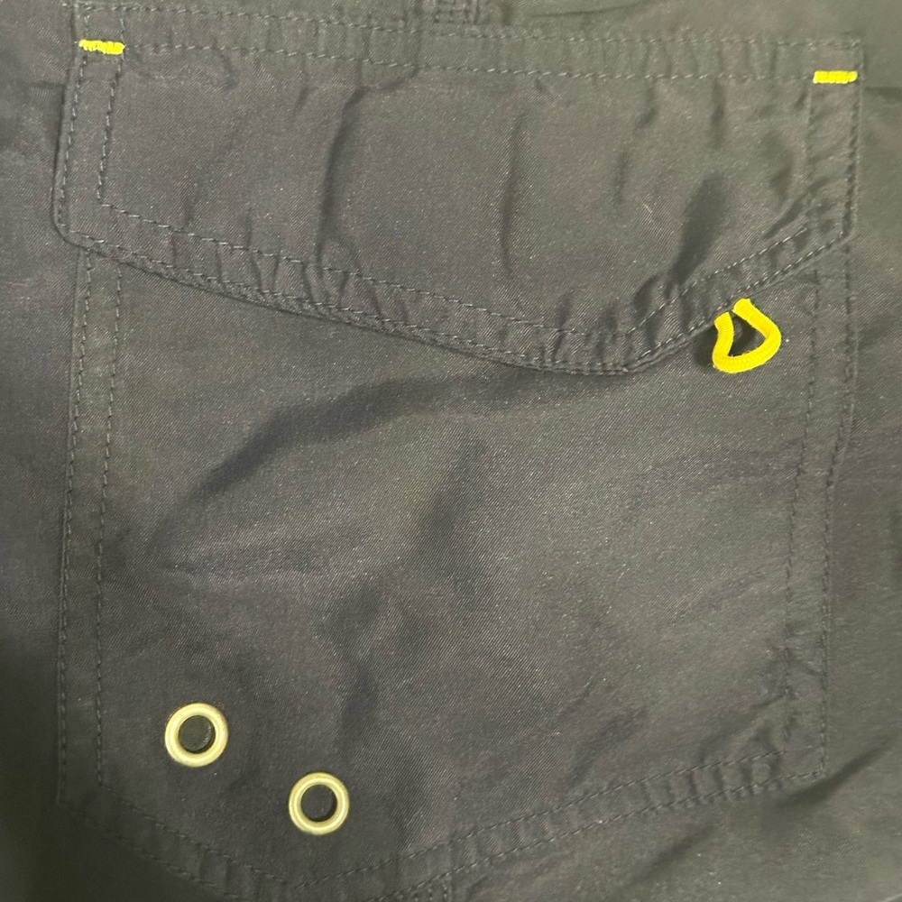 Corona Two-Tone Logo Swim Trunks in White, Navy & Yellow - Picture 7 of 8